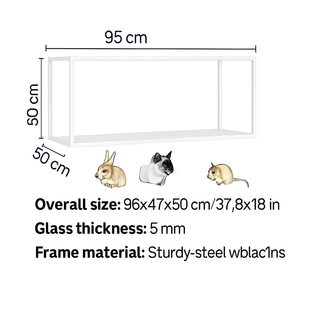 Hamster Cage,360° Viewing Transparent Hamster Habitats with Universal Wheels, Chew-Proof Dual Door Small Animal Habitat