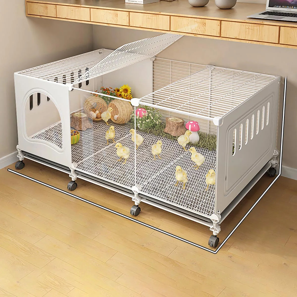 Encrypted Chicken Cage Large Household Indoor and Outdoor Anti-Yellow Rat Wolf Rutin Chicken Coop with Feces Tray Breeding Cage Duck and Goose Cage