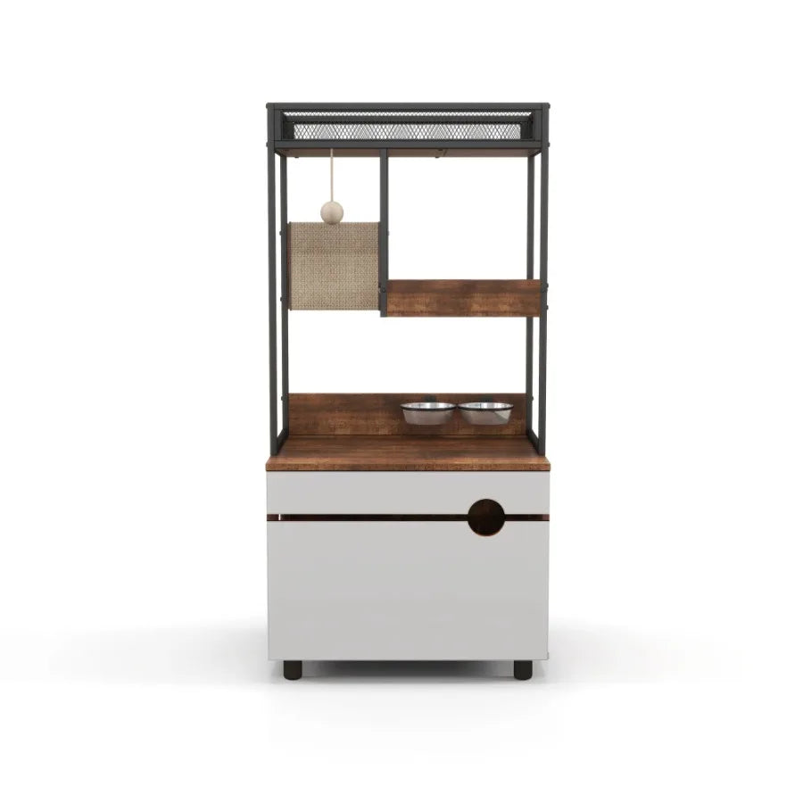 Cat Litter Box Enclosure with Cat Tree Cat Furniture Cabinet