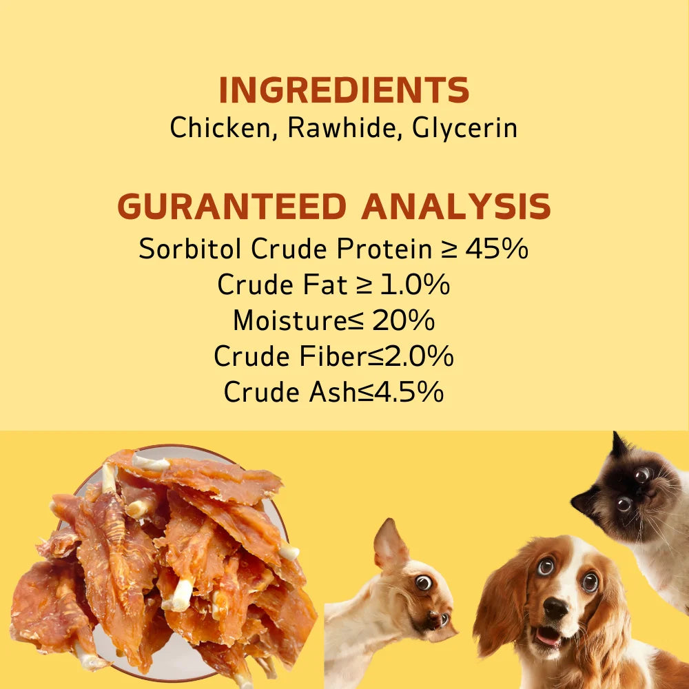 7.05oz/14.11oz(200g/400g) Rawhide Chicken Breast All Natural Ingredients, Natural Dog Treats, Healthy, Easily Digestible