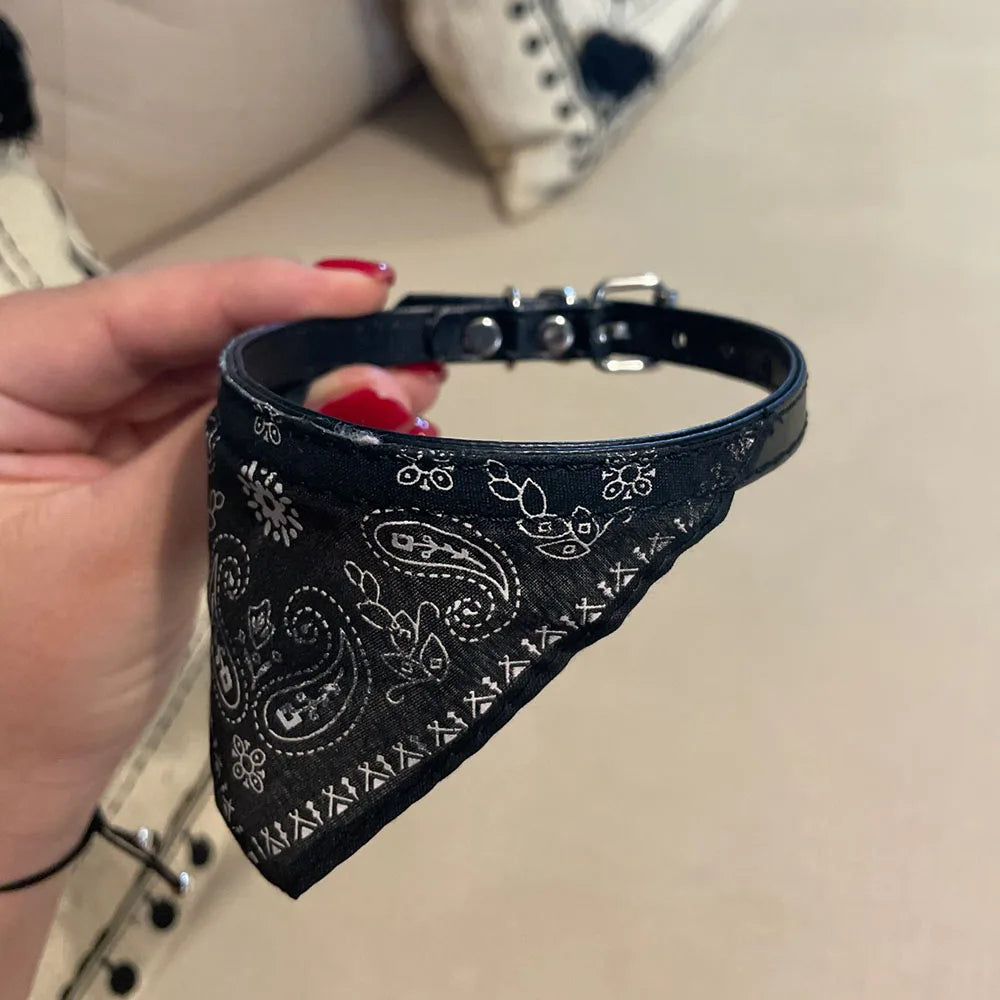 Cute Printed Bandana Cat Collar Puppy Dog Cat Scarf Collar Adjustable Triangular Pet Bandana Collar for Kittens Small Animals