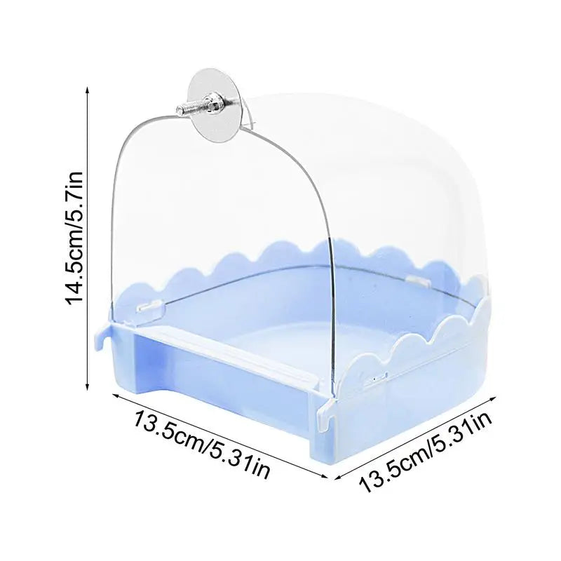 Bird Bath For Cage Spacious Parakeets Shower Bathtub Multifunction Cleaning Pet Supplies Bird Cage Accessories Clear Bathtub
