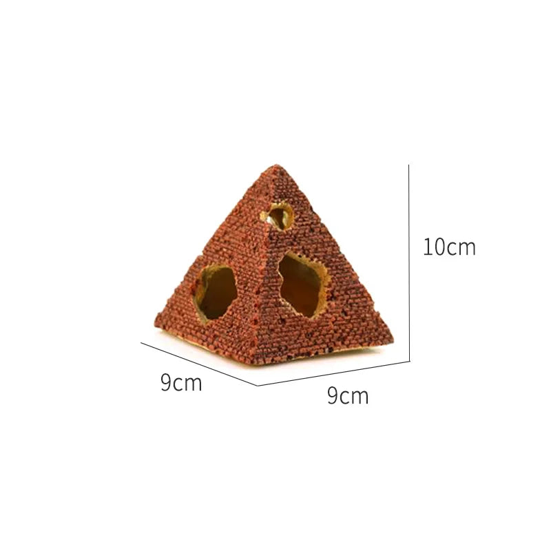 Resin Reptile Hide Cave Terrarium Decoration Lizards Snake Turtle Shelter Hide Rest Cave Reptiles Box Aquarium Landscape Decor