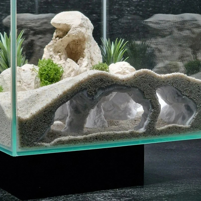 Fish Tank Underground Cave for Fish Shrimp Reptile Shelter Hiding Houses, Landscaping Ornaments 3D Printing Aquarium Decorations
