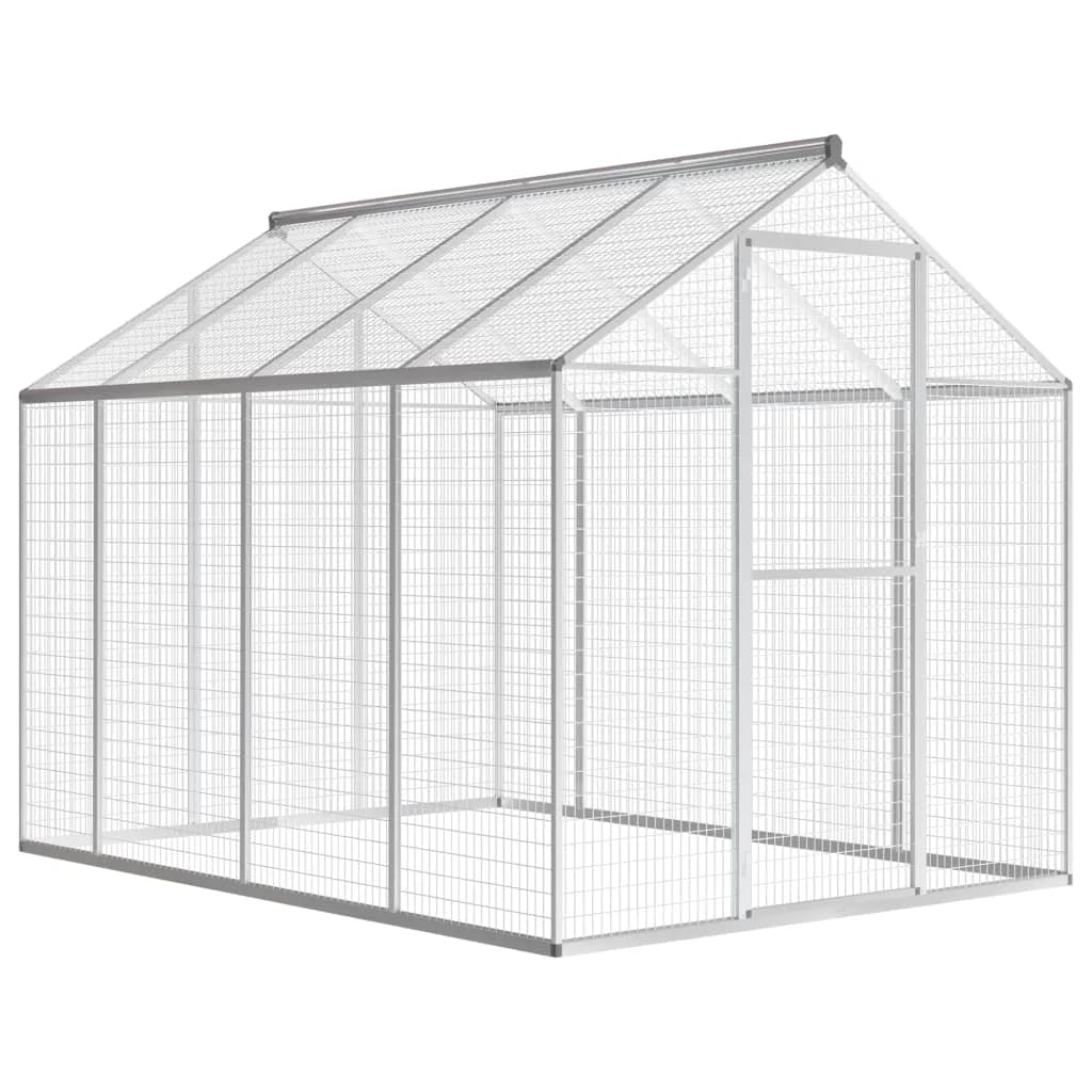 Outdoor aluminum aviary versatile bird home aluminum construction easy assembly 178x242x192 cm / 178x122x194 cm