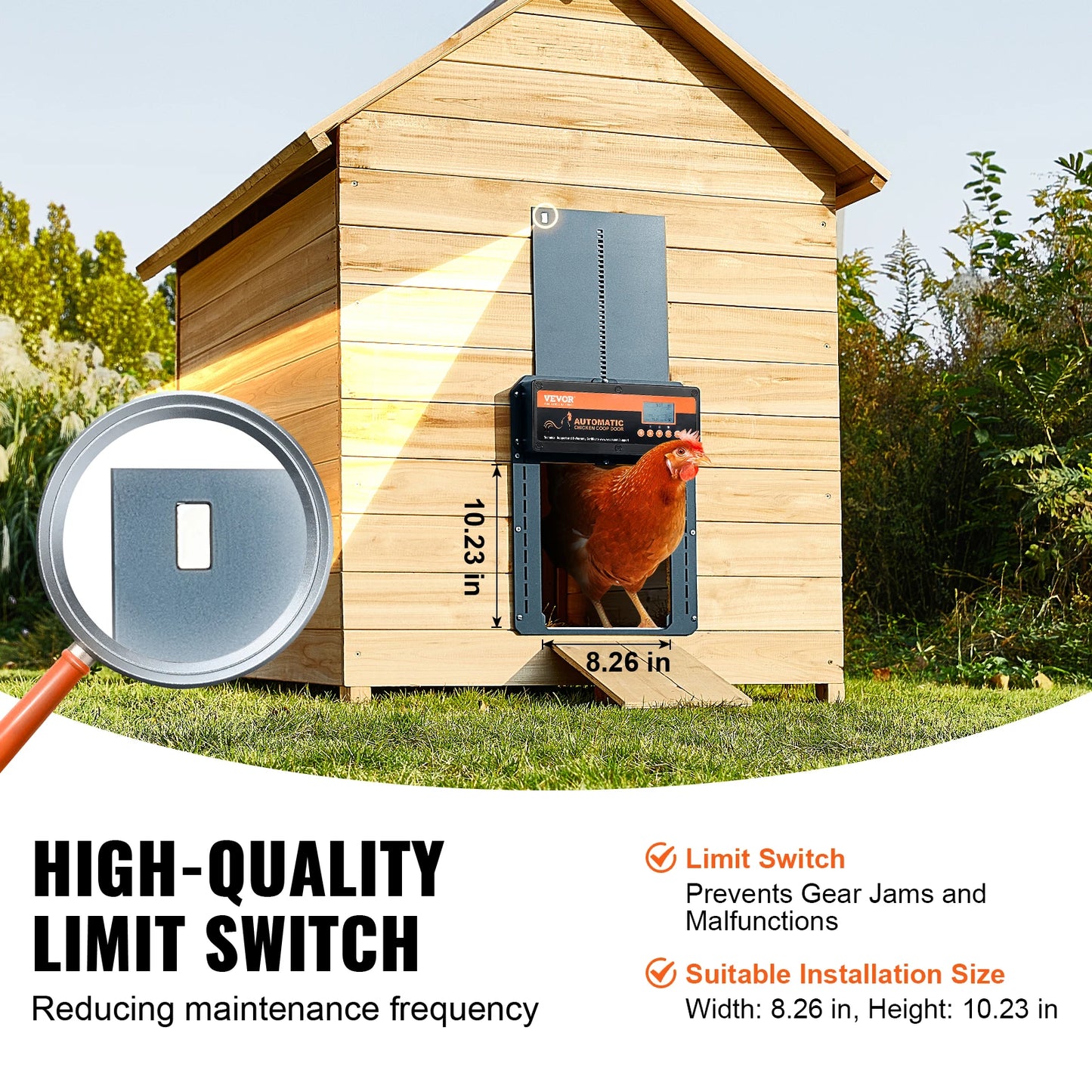 Automatic Chicken Coop Door with Light Sensing Remote Control Auto Chicken Door Opener Chicken Supplies Battery Powered