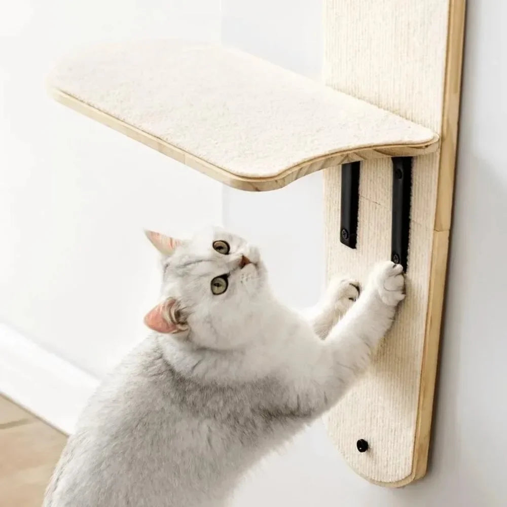 58 4-Levels Door Mounted Hanging Cat Climber Vertical Cat Tree Tower with Carpeted Plank for Indoor Cats
