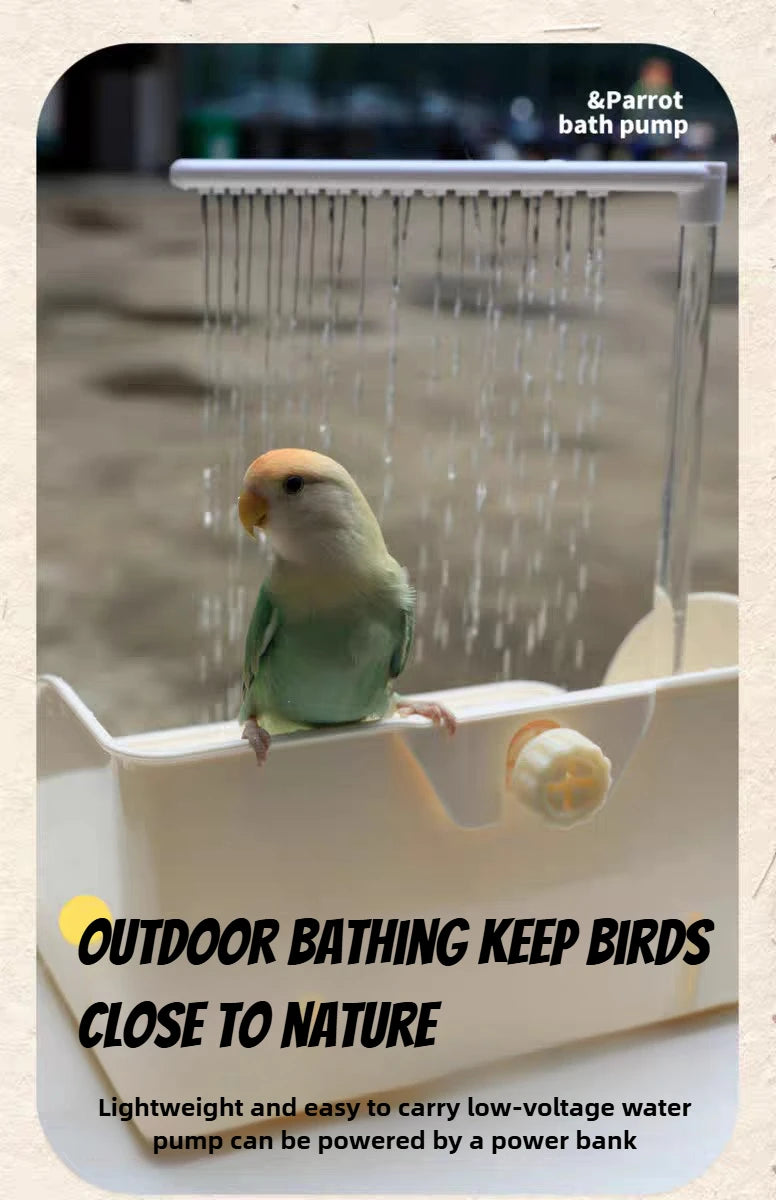 Bird electric bathing basin rain basin automatic circulating water for budgerigars peony cockatiels and sun conures
