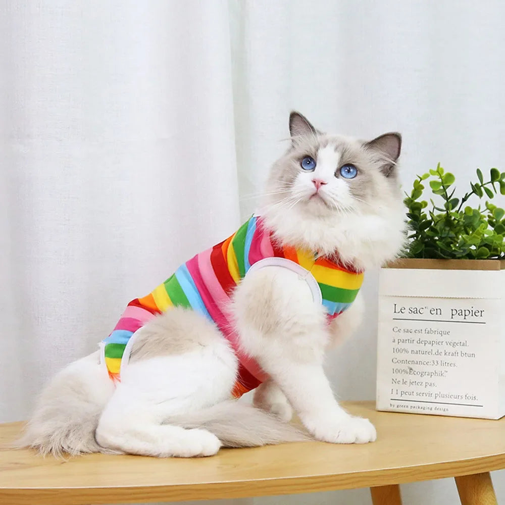 Cat Surgery Recovery Suit Female Cat Spay Recovery Suit Kitten Onesie for Cats After Surgery Anti Licking Breathable Cat Clothes