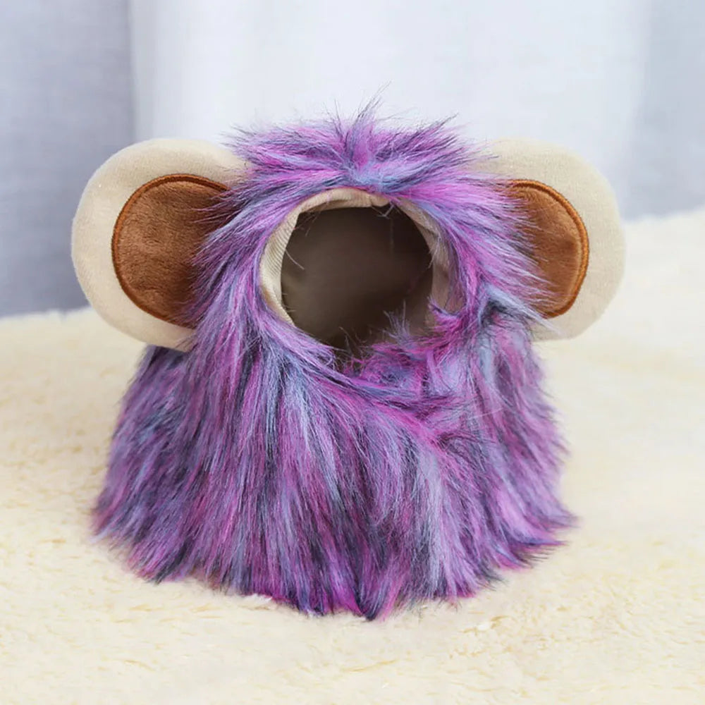 Cat Costume Cute Lion Mane Wig Hat for Cat Puppy Dog Decor Accessories Lion Kitten Cat Wig Fancy Hair Cap Halloween Pet Supplies