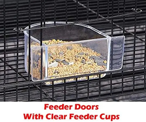 Lot of Breeding Flight Bird Cages for Aviaries Canaries Budgies Finches Lovebirds Parakeet (30"x18"x18" Black)