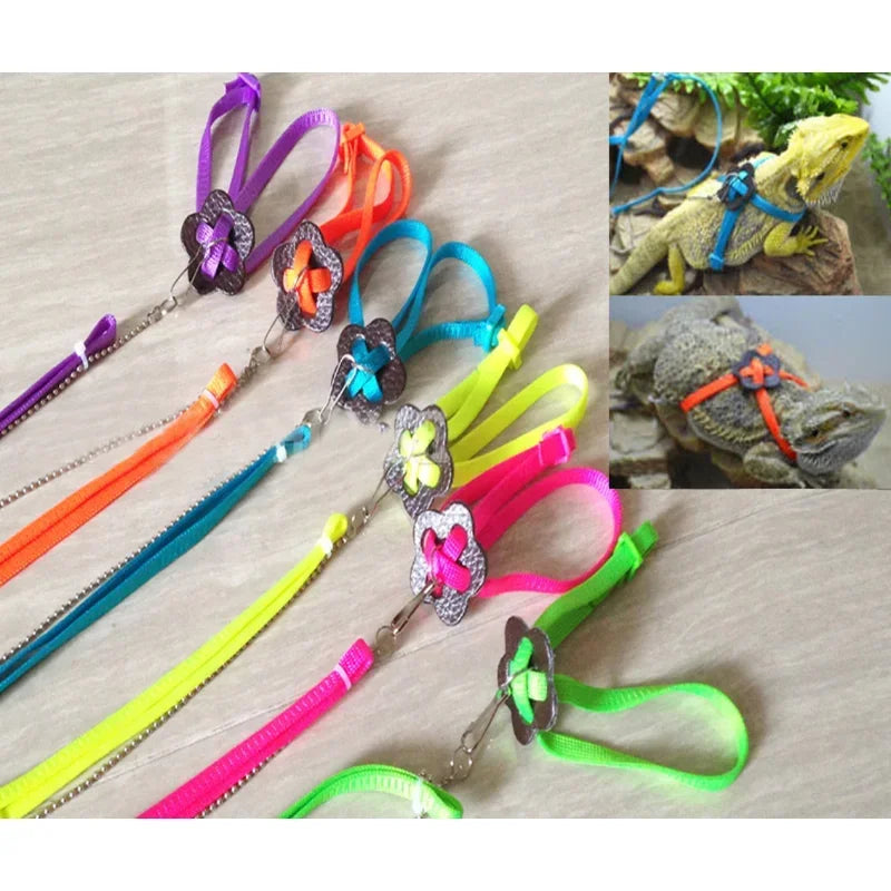Reptile Leash Lizard Traction Rope Climbing Pet Leash Walking Control Rope For Reptile Amphibians Chain Version Strap Collar