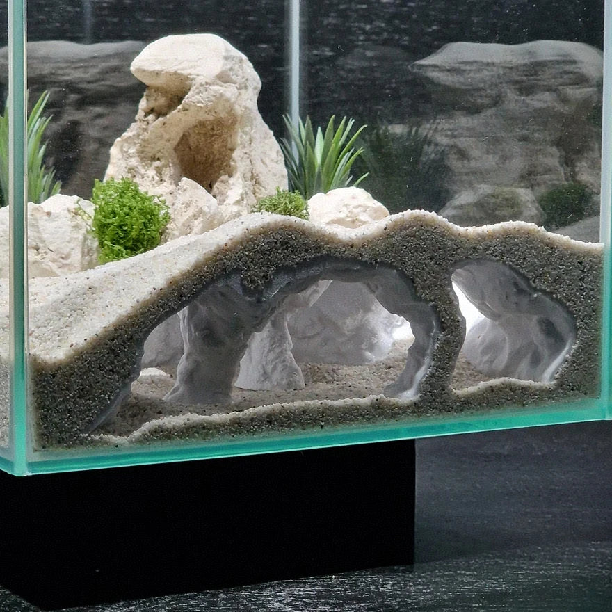 Fish Tank Underwater Palace Hiding Cave for Fish Shrimp Reptiles Shelter, Landscaping Ornaments 3D Printed Aquarium Decorations