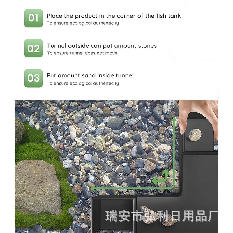 Fish Shrimp Hides Cave Aquarium Tunnel Underground Corner Shelter Aquarium Fish Tank Decoration Fish Shrimp Concealed Room