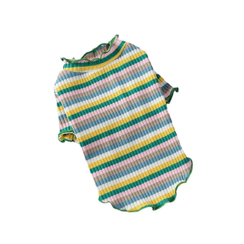 Spring Cotton Pet Cat Clothes for Cats Clothing Sweet Stripe Sphynx Cat Vest Shirt Hairless Cats