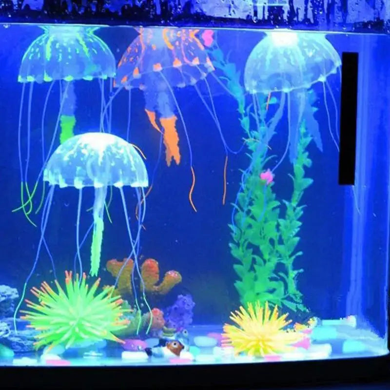 Simulated Glowing Effect Jellyfish Miniature Figurines Gifts