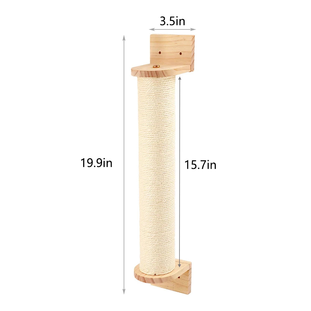 Cat Climbing Shelf Wall Mounted Four Step Stairway With Sisal Scratching Post Cats Tree Tower Platform Jumping Pet Furniture