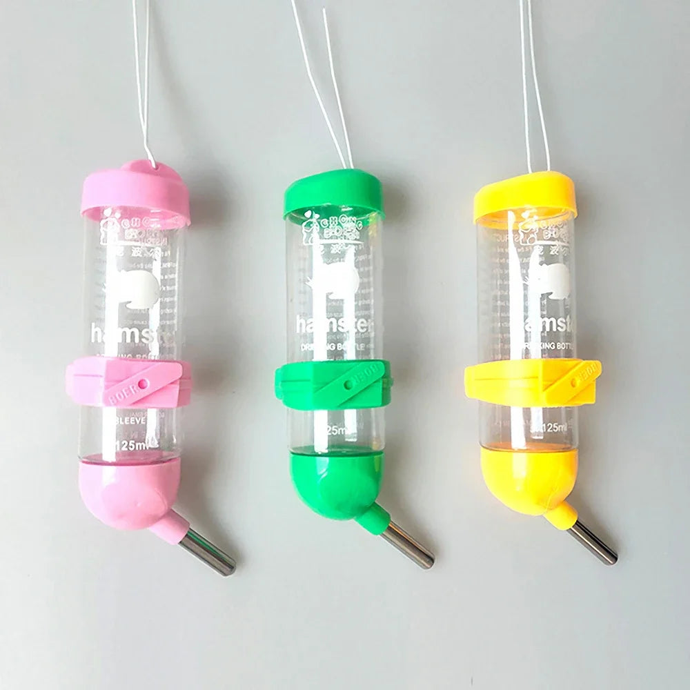Plastic Hamster Drinker Water Bottle Dispenser Hanging Pet Dog Guinea Pig Squirrel Rabbit Drinking Head Pipe Fountain