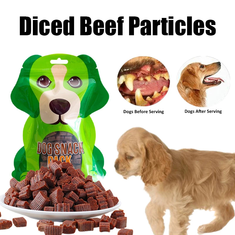 Diced Beef Particles Appetizing Digestive Nutritious Delicious Chewy Adult Dog Puppy Training Rewards Premium Beef Pet Snack