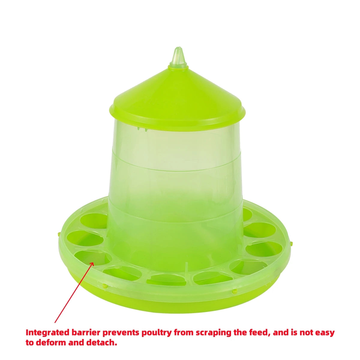 Thickened Net Feed Bucket with Feet Light Green 2kg/4kg Chicken Duck Goose Automatic Feed Bucket Anti-Spill Pigeon Trough 1Pc