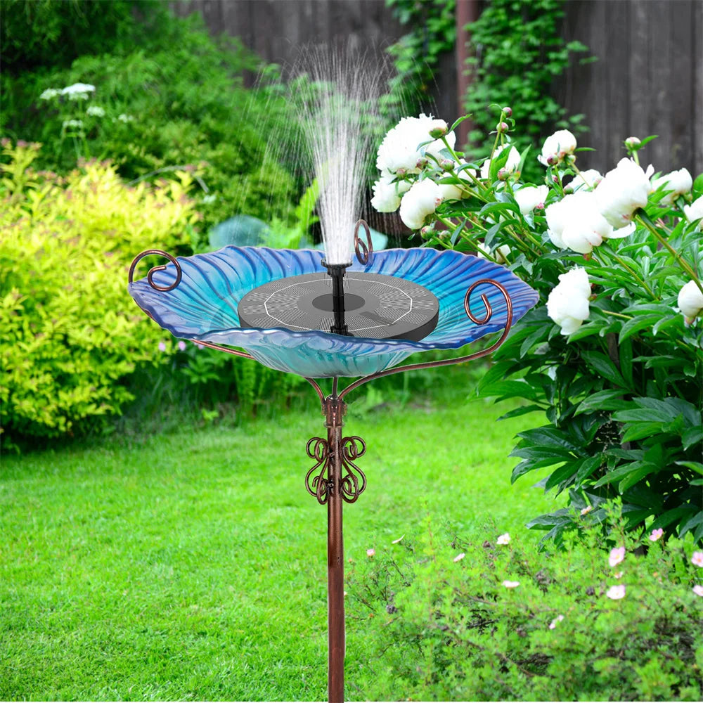 Large Outdoor Glass Bird Bath Garden Feeding Bowls Water Bath Spa Table Balcony Wild Birds