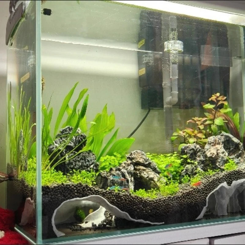 Fish Tank Underground Cave for Fish Shrimp Reptile Shelter Hiding Houses, Landscaping Ornaments 3D Printing Aquarium Decorations