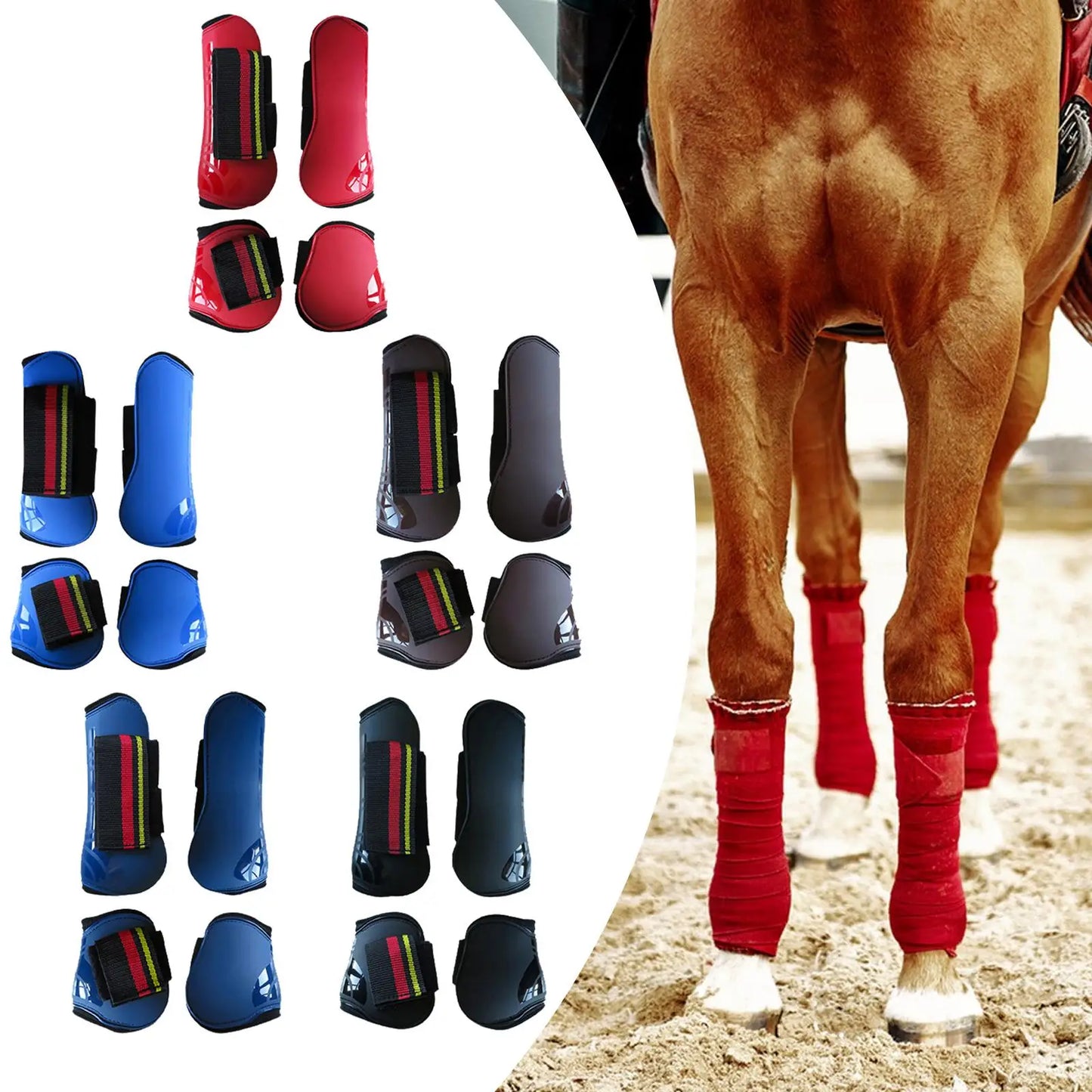 4Pcs Horse Tendon Boots Protection Gear Professional Comfortable Leg Boots