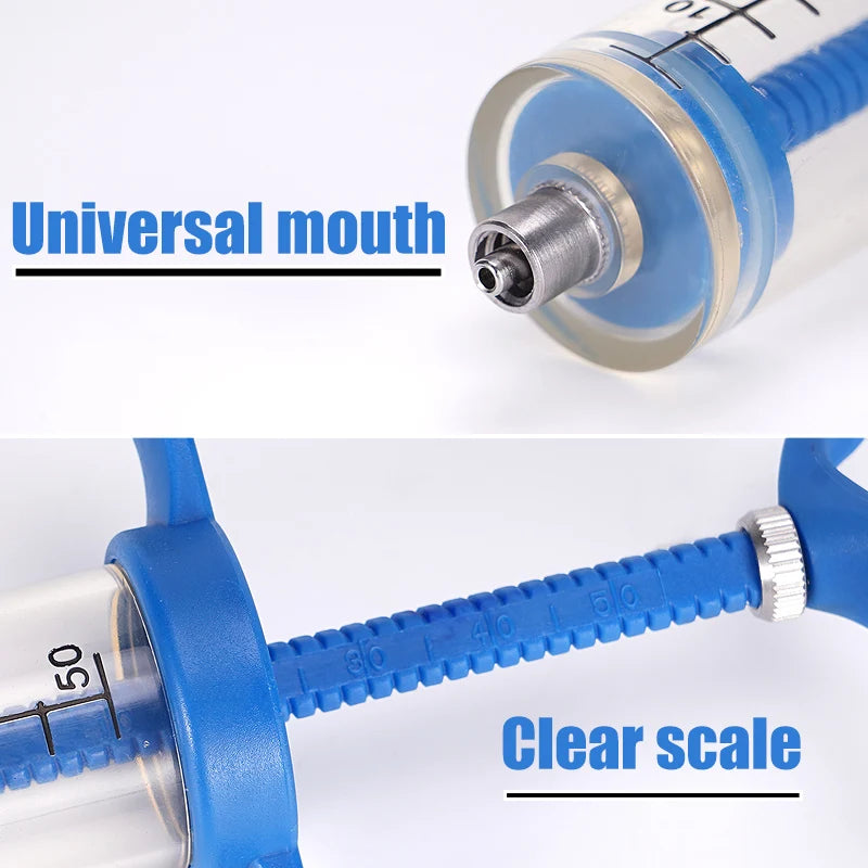 10/20/30/50ml Veterinary Tool Vaccine Syringe with 10 Needles for Farm Livestock Pig Cattle Sheep Chicken Pinhead Injection Tool