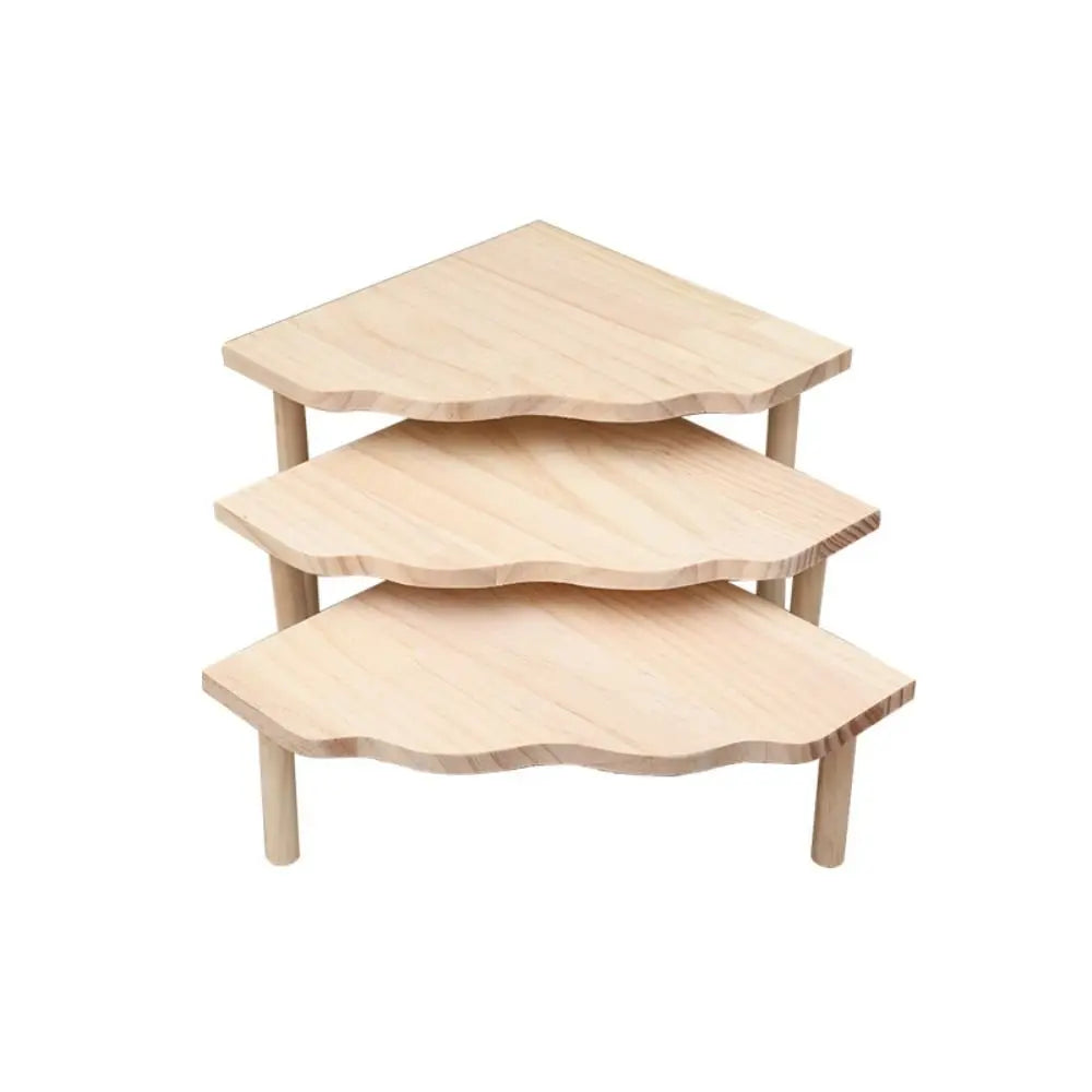 Wooden Hamster Platform Jumping Board Playground Small Pets Playing Stand Funny Fanshaped Table Hamster Climbing Toy