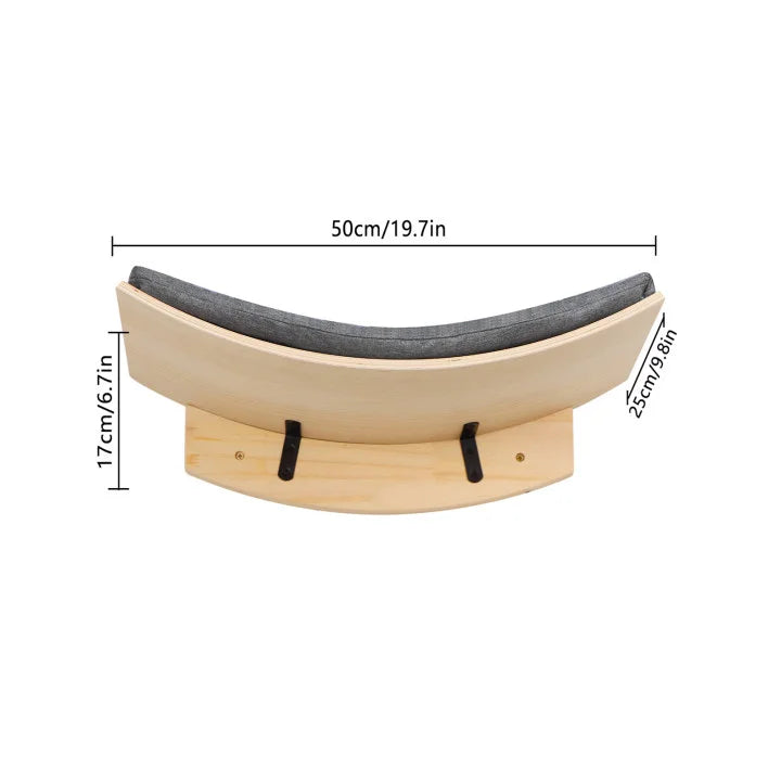 Wooden Cat Climbing Shelves Wall Mounted Cat Tree Sisal Scratching Post Pedal Hammock Indoor Kitten Playground Cats Accessories
