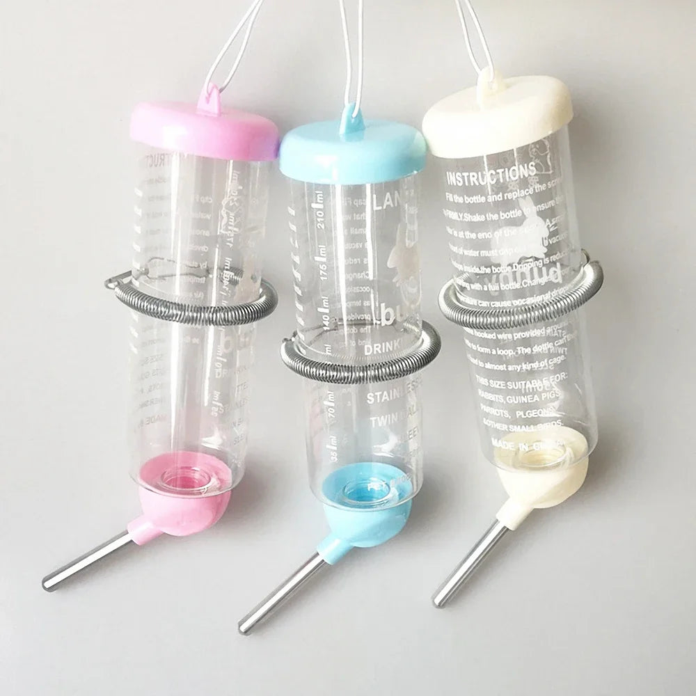 Plastic Hamster Drinker Water Bottle Dispenser Hanging Pet Dog Guinea Pig Squirrel Rabbit Drinking Head Pipe Fountain