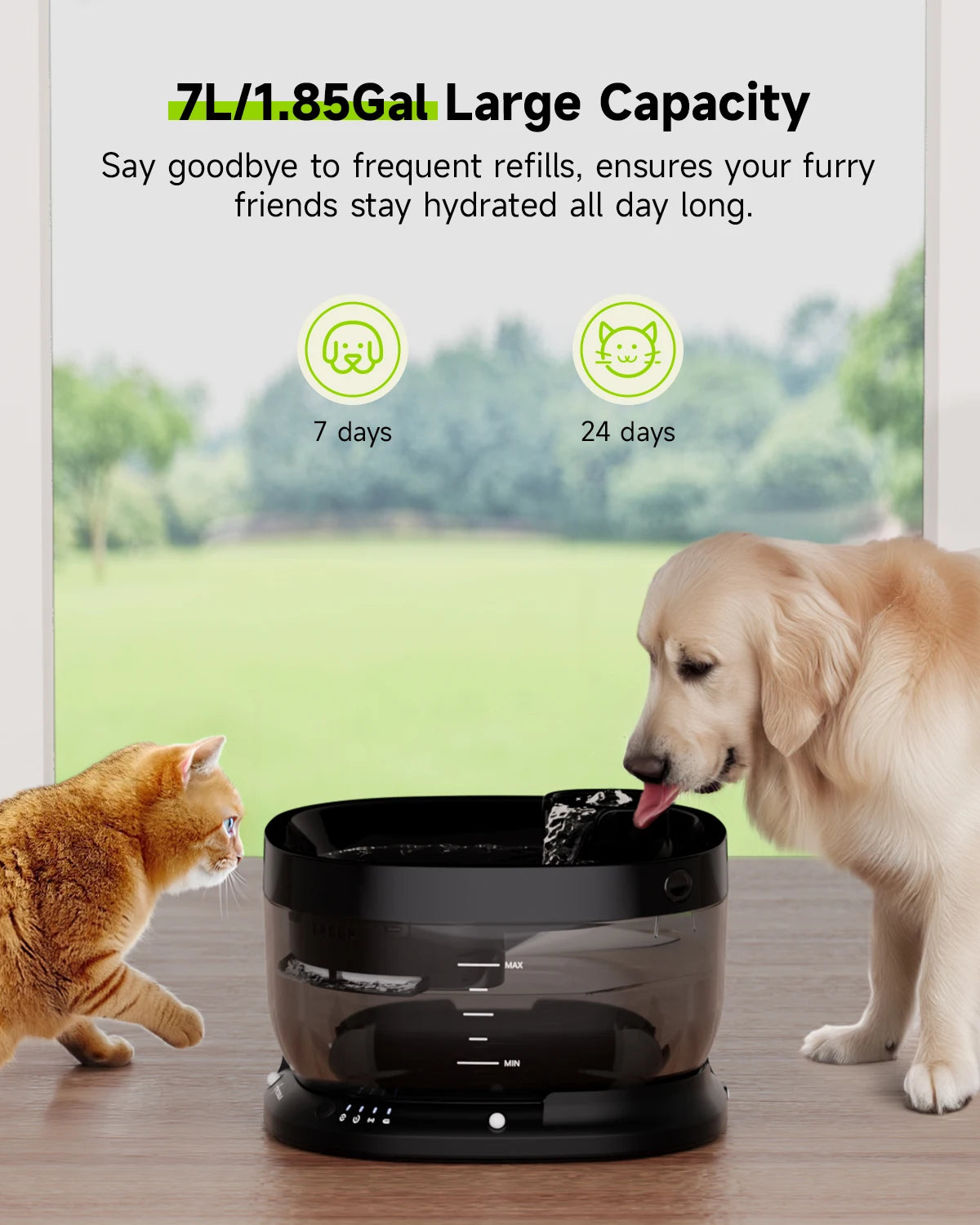APETDOLA 7L Wireless Dog Water Drinking Fountain Auto Sensor for Dogs Cat Pet Water Dispenser Accessories