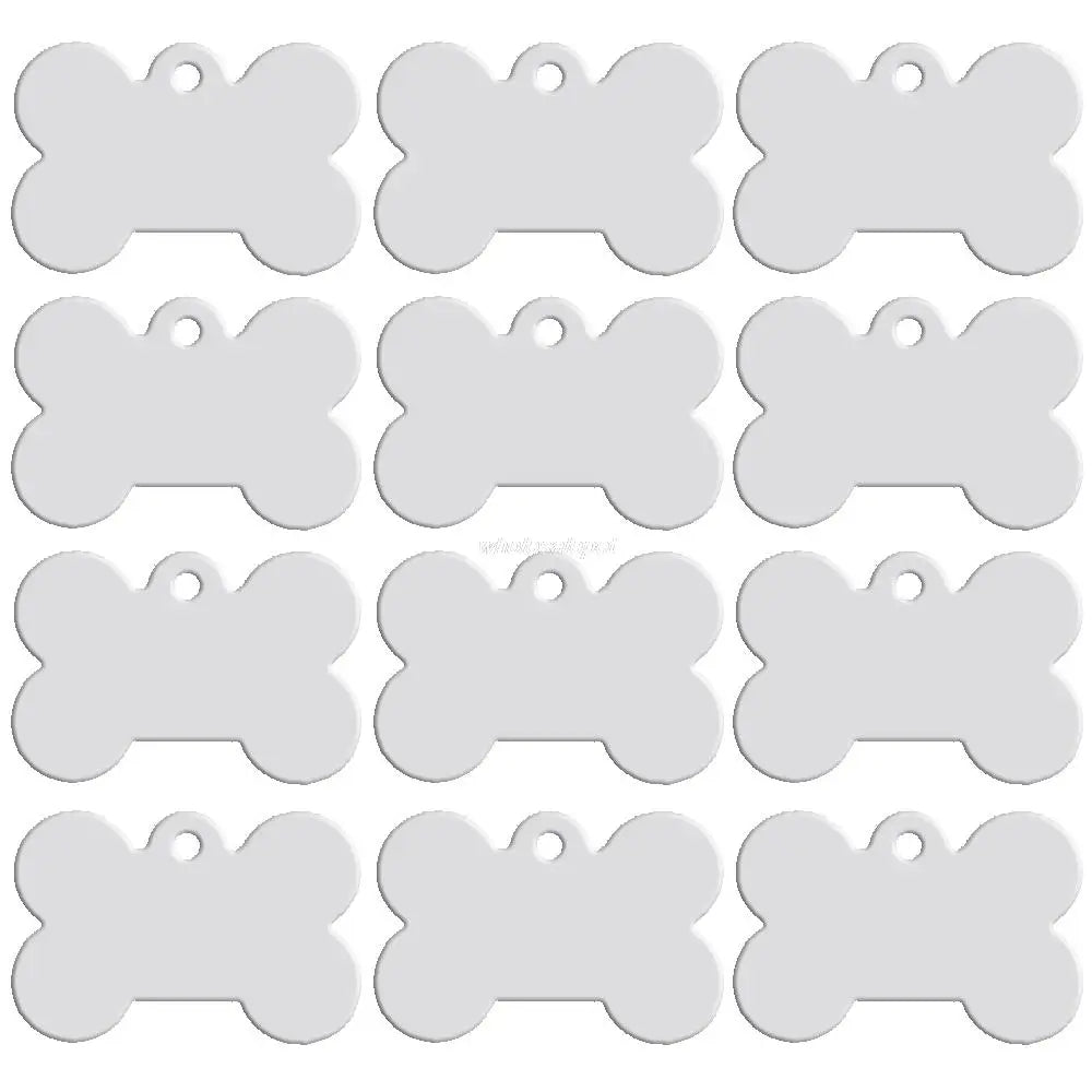 Wholesale 20 pcs/lot Dog Id Tag Double Sides Bone Shape Personalized Dog Puppy Tags Customized Cat Pet Name Phone No. Tag