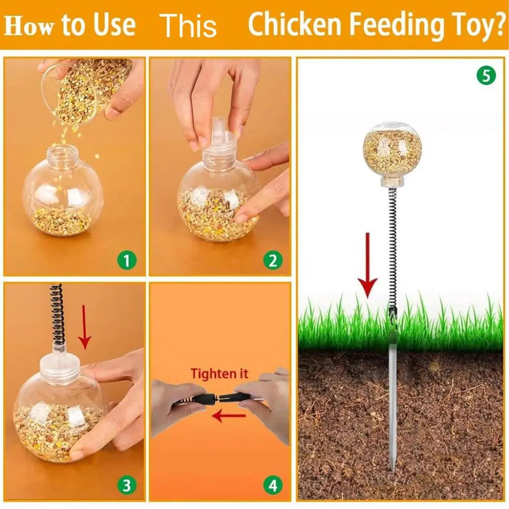 2pcs Chicken Swing Feeder Chicken Coop Pecking Toy Funny Hens Feeding Supplies Poultry Treat Dispenser for Boredom Busting for Small Animals