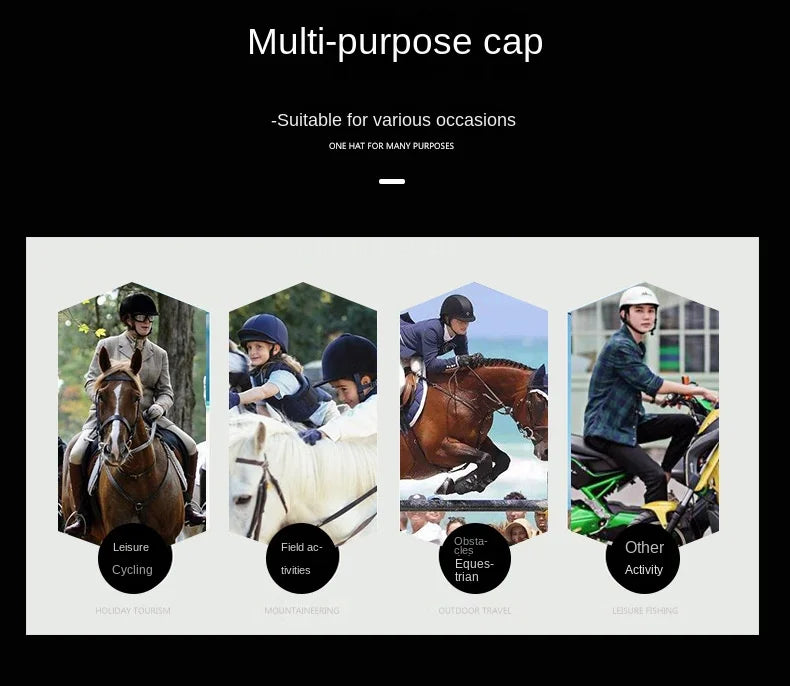 50-61cm Ultra Light Adults Children's Equestrian Helmet Adjustable Riding Helmet Knight Hat Removable Brim Horse Equipment