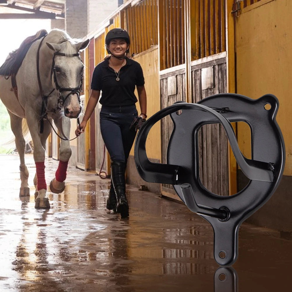 Horse Bridle Rack Metal Horse Tack Storage Halter Hanger with Tubes and Screws Bridle Holder Wall Mounted Horse Barn Supplies