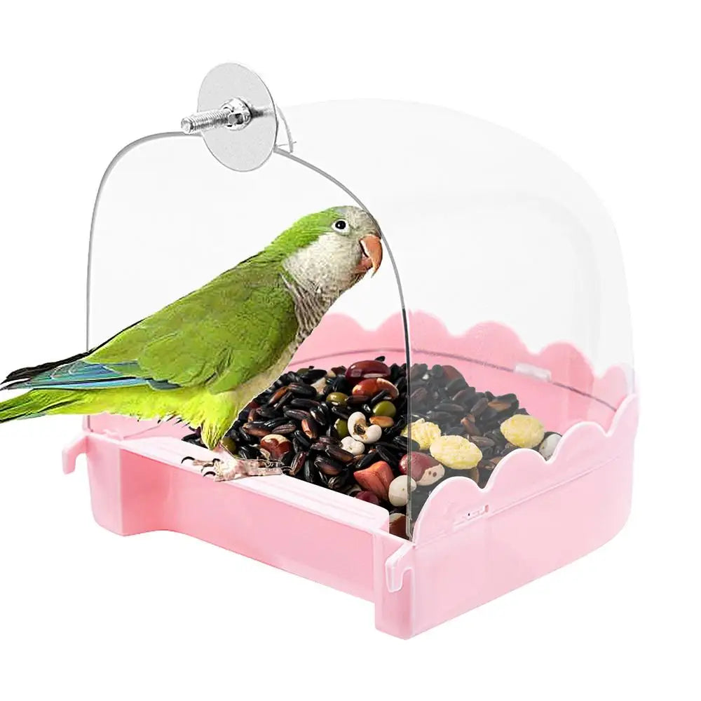 Bird Bath For Cage Spacious Parakeets Shower Bathtub Multifunction Cleaning Pet Supplies Bird Cage Accessories Clear Bathtub