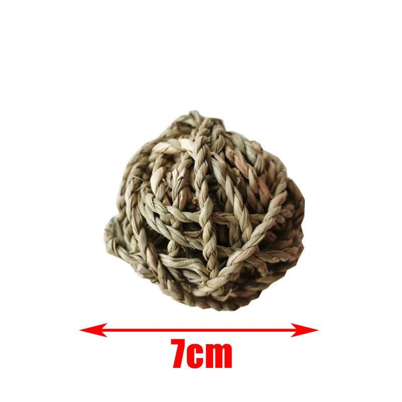 Guinea Pig Rabbit Hamster Small Animal Play Pet Roller Toys Natural Wooden Pine Dumbbells Unicycle Bell Chew Chewing Braided Ball