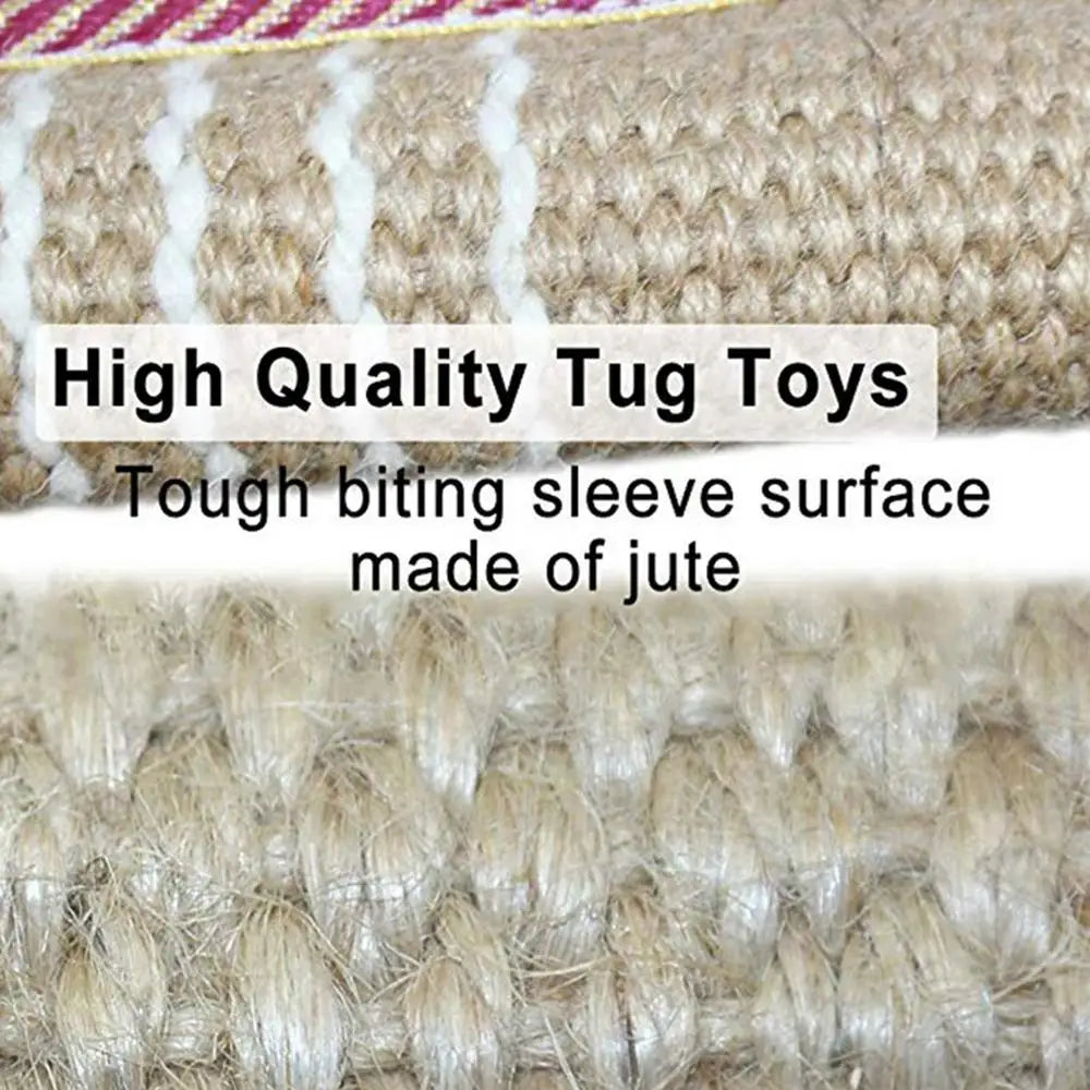 Dog Tug Toy Pet Bite Jute Tug Pillow With 2 Rope Handles Medium Large Dogs Training Toys for Malinois Pet Interactive toy
