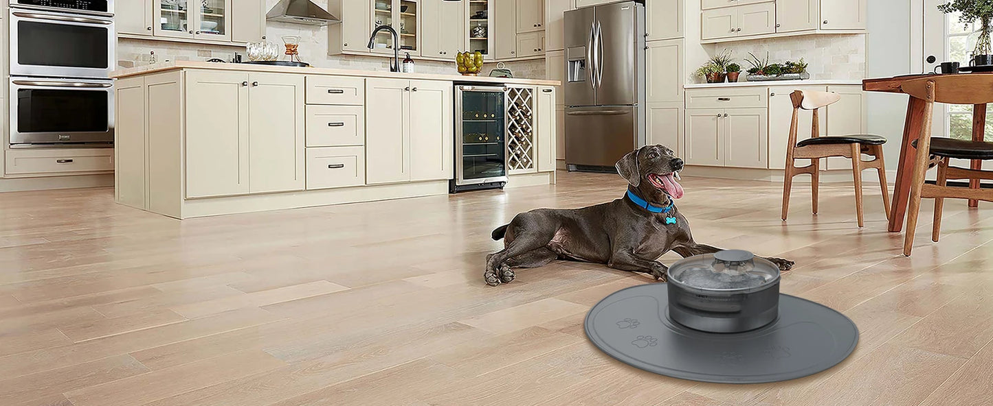 NPET Waterproof Silicone Dog Food Mat for DF10 Dog Fountain, Slip Resistant Dishwasher Safe Pet Feeding Mat,(28" x 2 1.26")