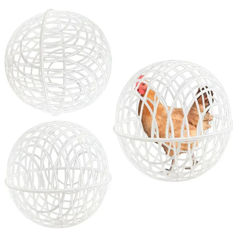 3Pieces Chicken Ball Cage PVC Movable Spherical Chicken Cage Round Rabbit Cage Can Roll And Walk To Feed Free Range Chicken Cage