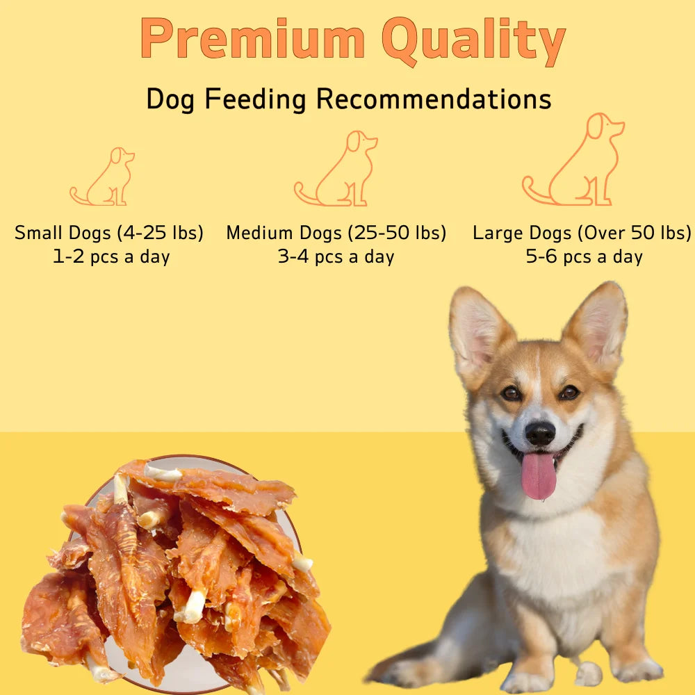 7.05oz/14.11oz(200g/400g) Rawhide Chicken Breast All Natural Ingredients, Natural Dog Treats, Healthy, Easily Digestible