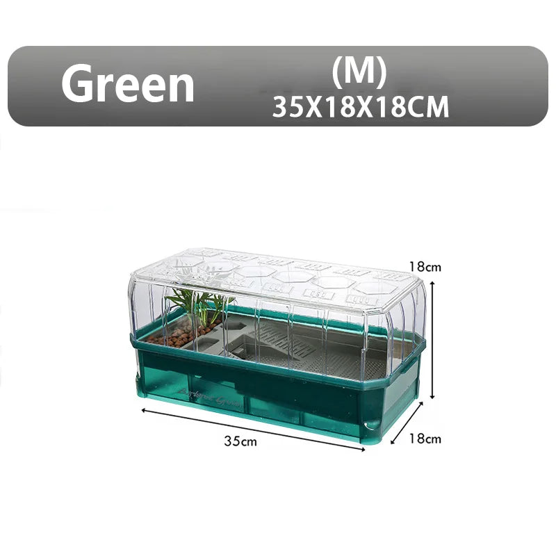 Integrated Turtle Tank Feeding Box Amphibious Tank Cage Plastic Transparent Turtle Tank House Amphibian and Reptile Habitat