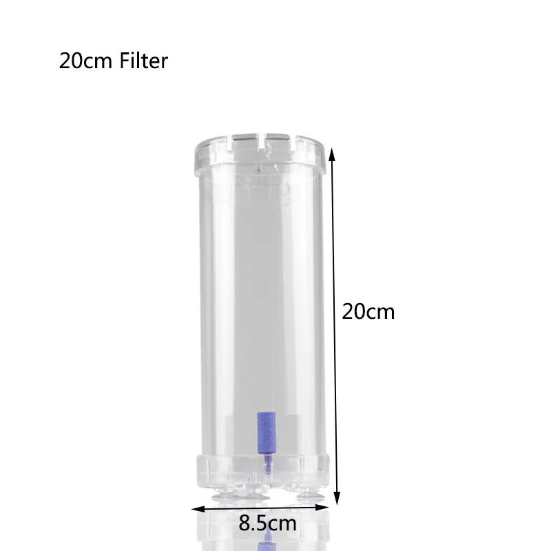Aquarium Filter Fish Tank Fluidized Moving Bed Filter Bubble Bio Filter Media With Air Stone And Sponge Filters Transparent