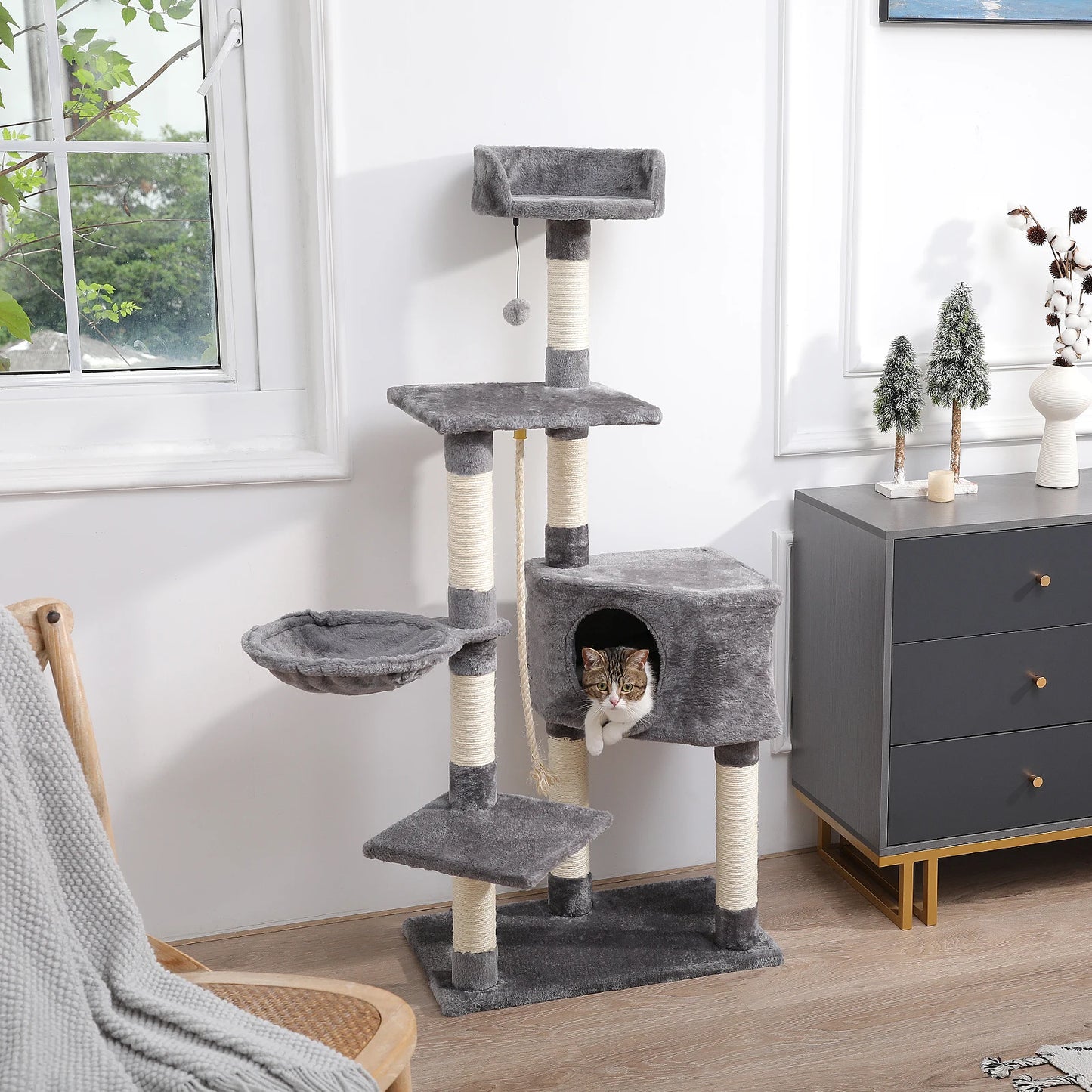 Multi-Level Cat Tree Tower Climb Furniture Scratching Post for Indoor House Pet Supplies Cozy Condo Toy Cozy Condo
