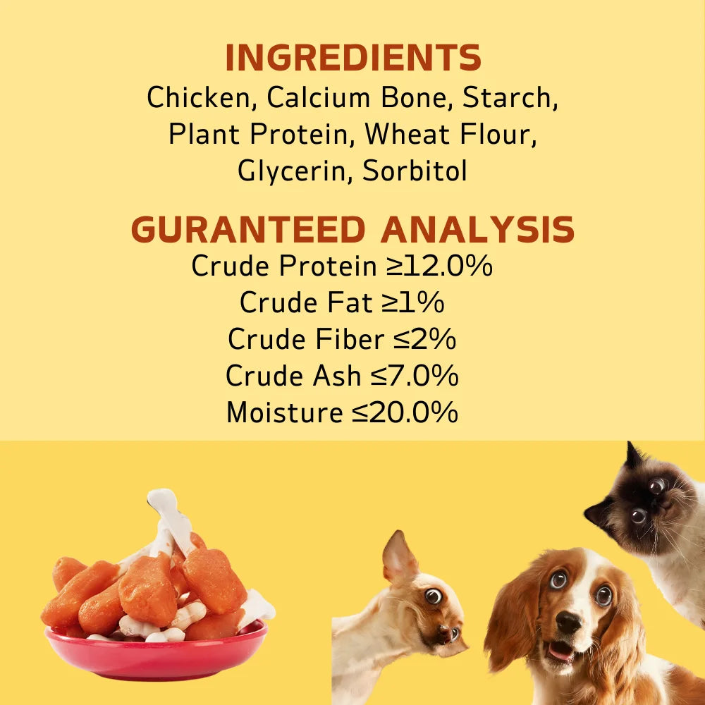 7.05oz/14.11oz(200g/400g) Calcium Bone Chicken Leg All Natural Ingredients, Natural Dog Treats, Healthy, Easily Digestible