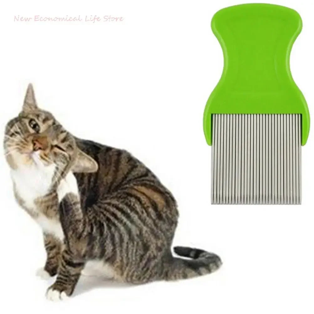 Stainless Steel Dog Cat Pets Comb Grooming Brushes Cheopis Cootie Anoplura Flea Lice Random Color