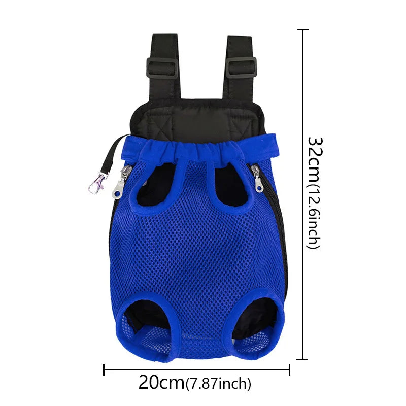 Adjustable Dog Front Carrier Legs Out Breathable Portable Travel Pet Dog Carrier Backpack Mesh Carrier for Dog Cats Outdoor