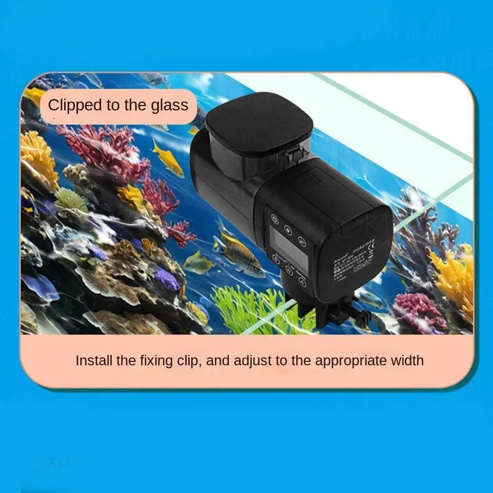 250ML/500M Fish Tank Feeder Digital Display Screen LCD Display Auto Fish Food Dispenser Adjustable Timer