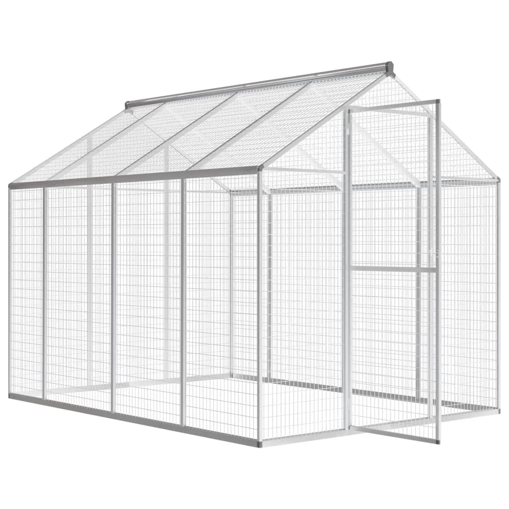Outdoor aluminum aviary versatile bird home aluminum construction easy assembly 178x242x192 cm / 178x122x194 cm